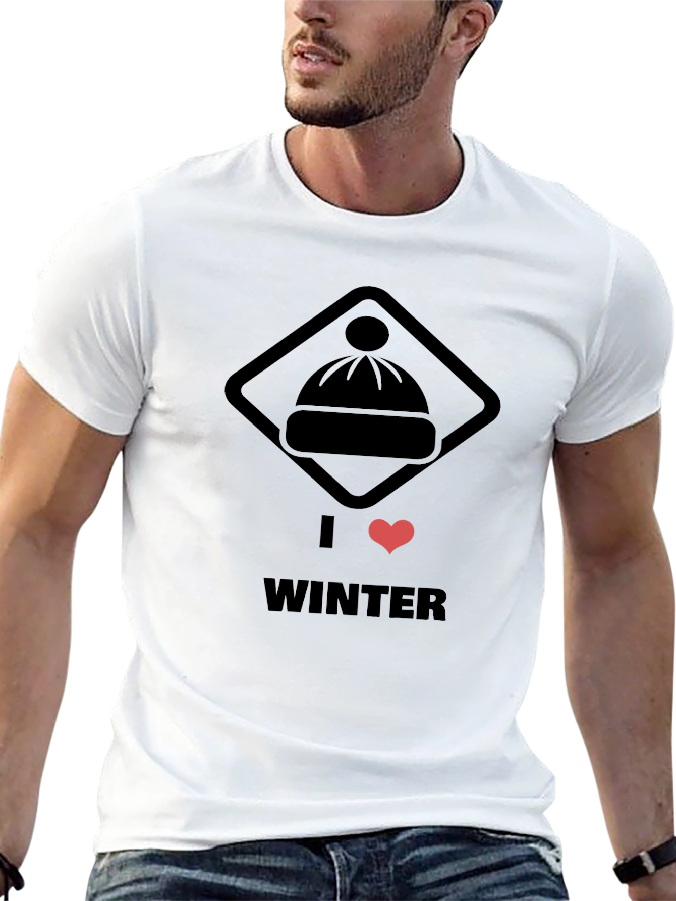I Heart Winter Black Graphic Tee