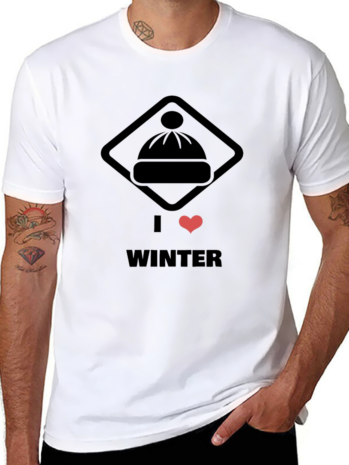 I Heart Winter Black Graphic Tee
