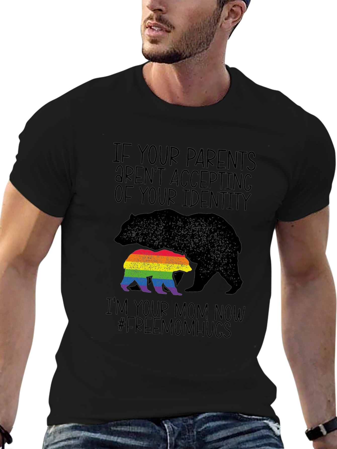 Supportive Bear Mom LGBT Pride T-Shirt