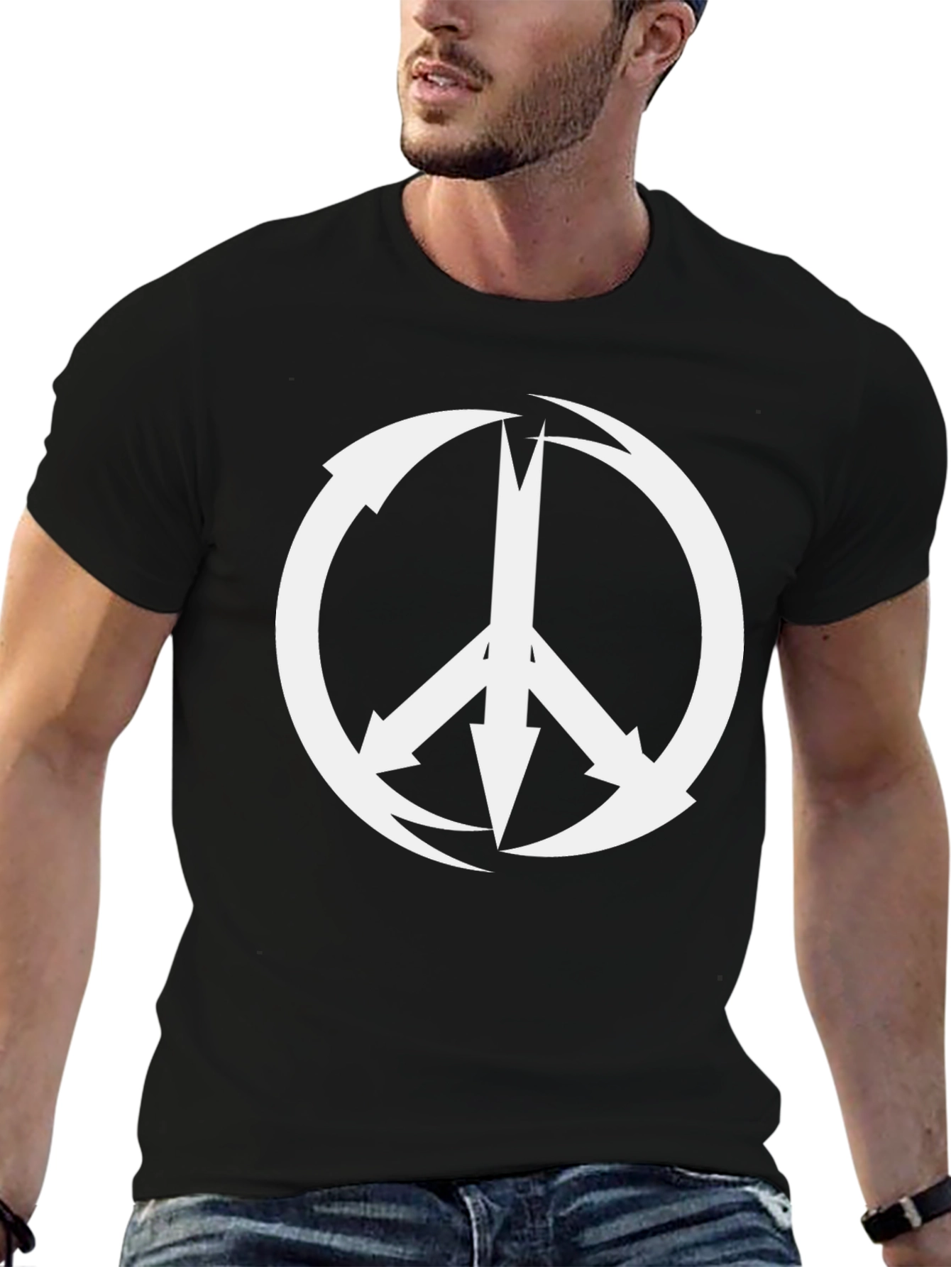Arrow Peace Sign Black T-Shirt - Graphic Tee