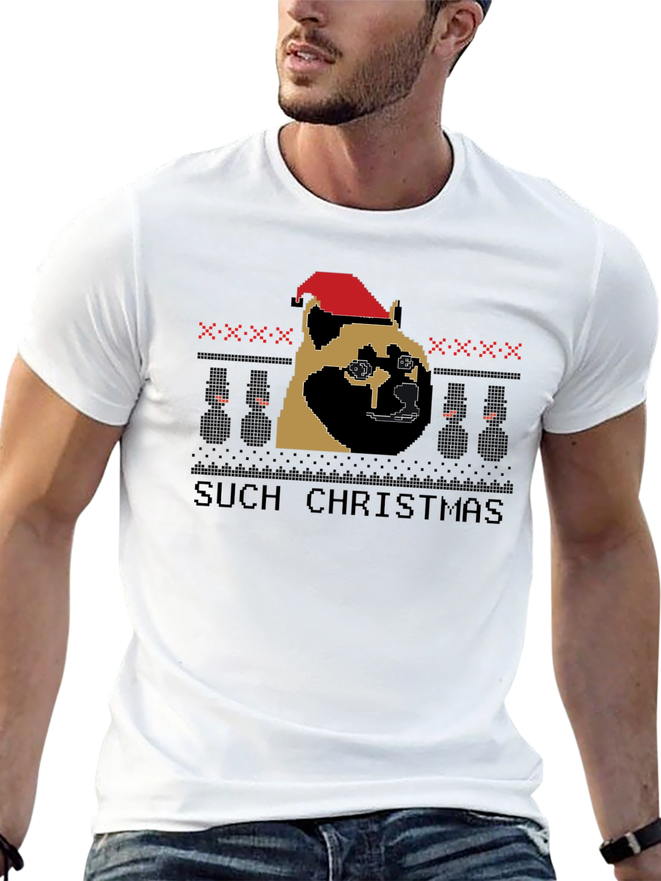Doge Christmas T-Shirt Such Holiday Festive Top