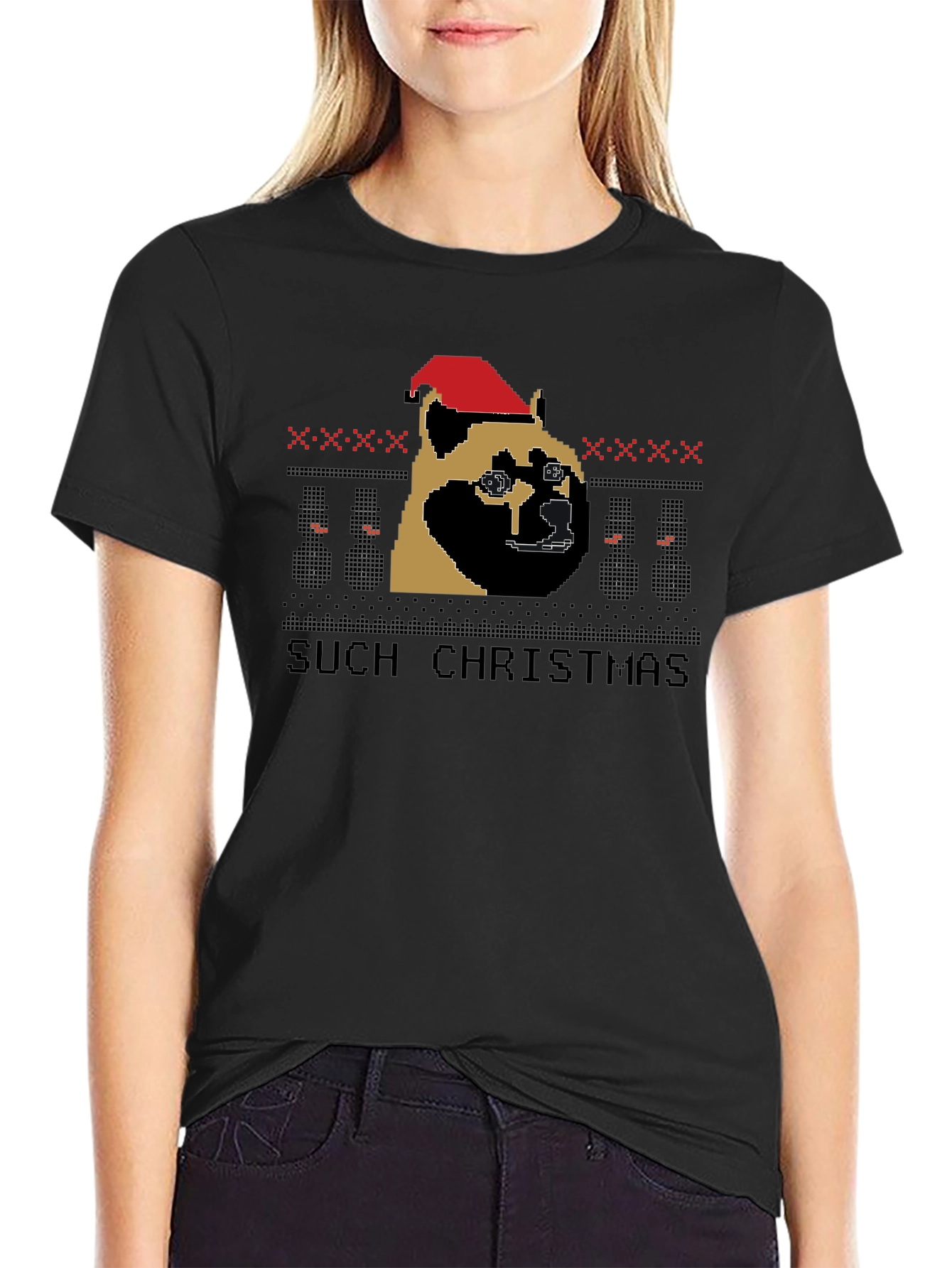 Doge Christmas T-Shirt Such Holiday Festive Top