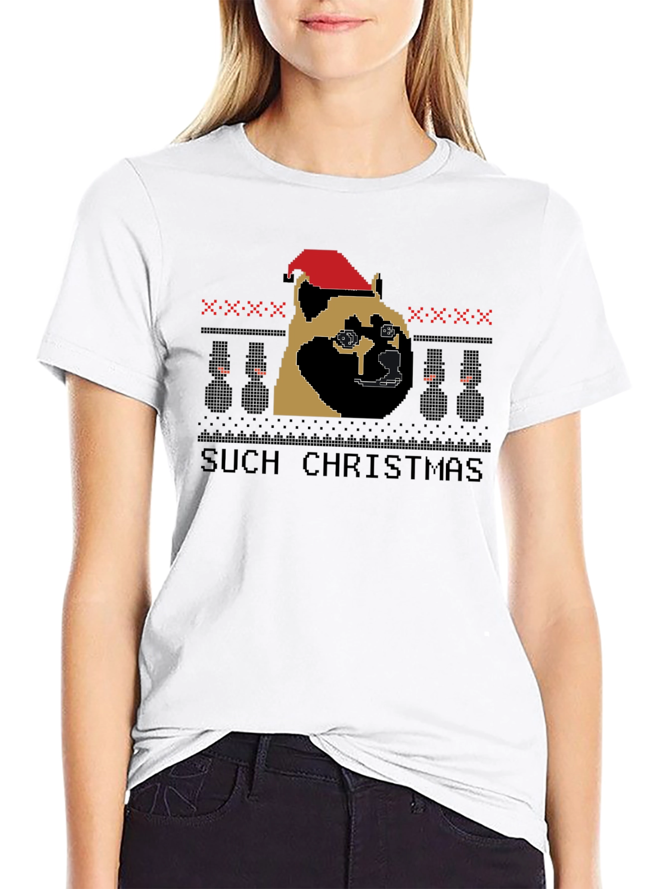 Doge Christmas T-Shirt Such Holiday Festive Top