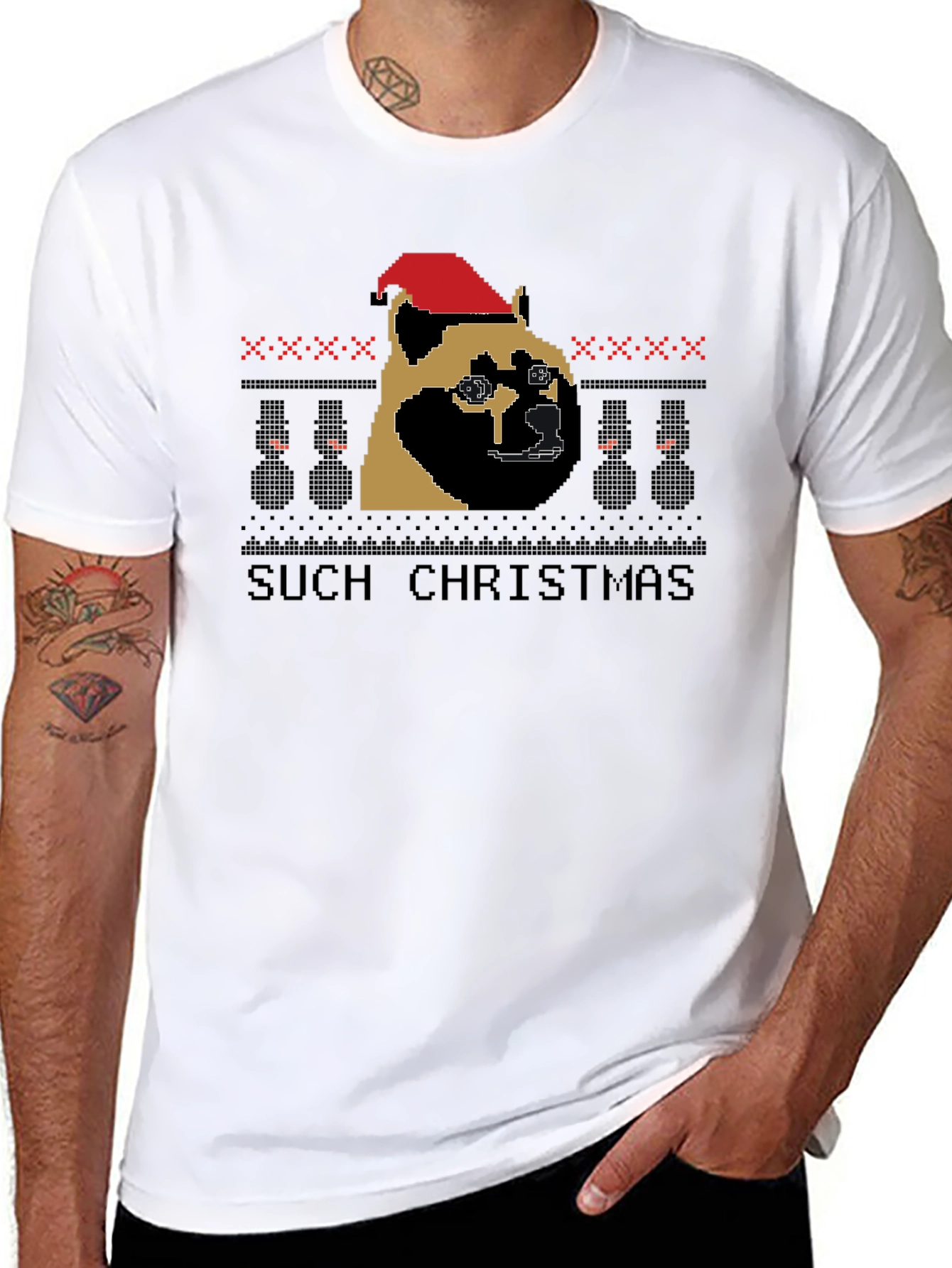 Doge Christmas T-Shirt Such Holiday Festive Top
