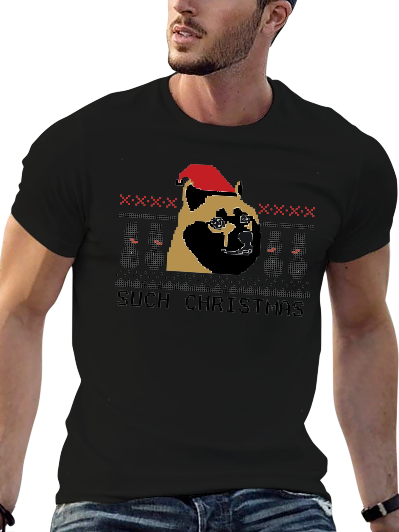 Doge Christmas T-Shirt Such Holiday Festive Top