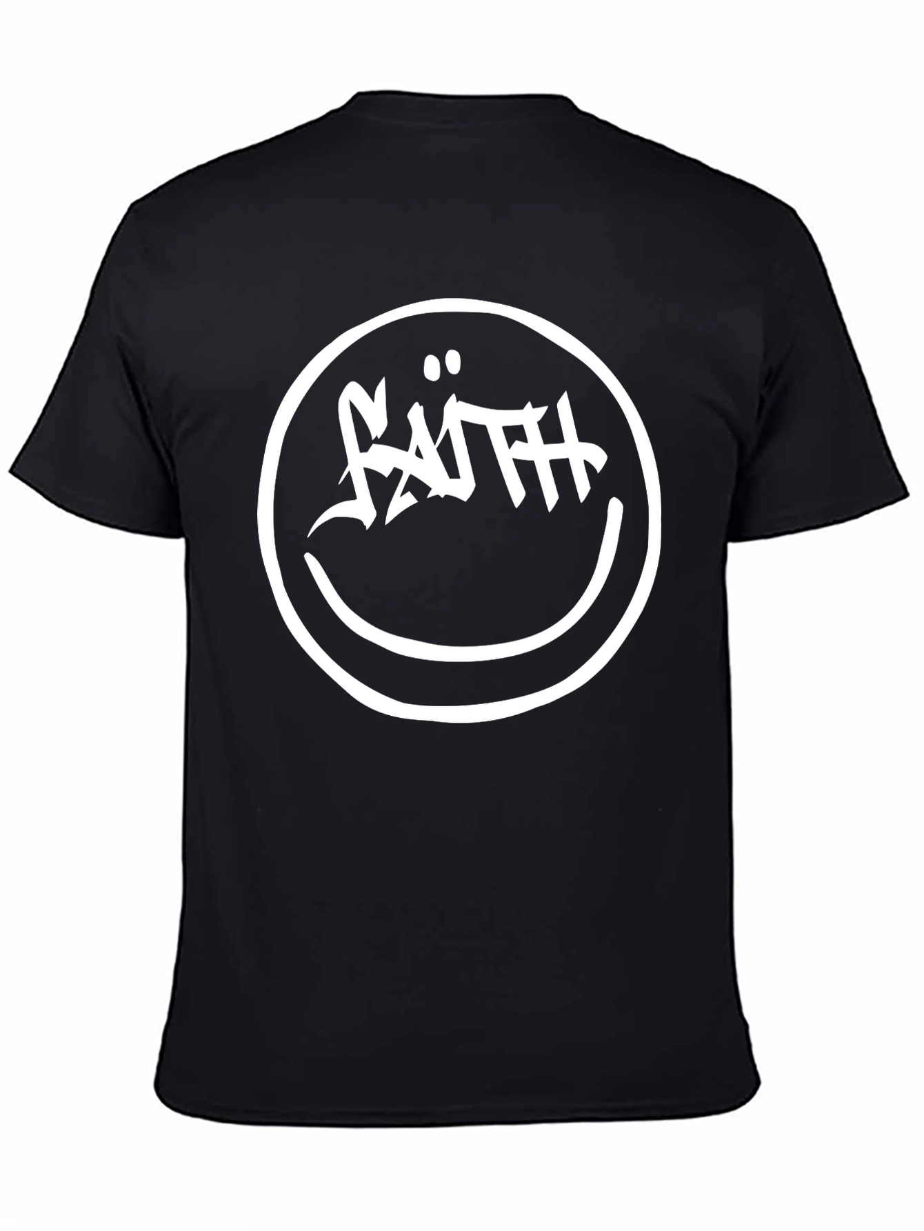 Faith Smiley Face Graphic Tee - Black