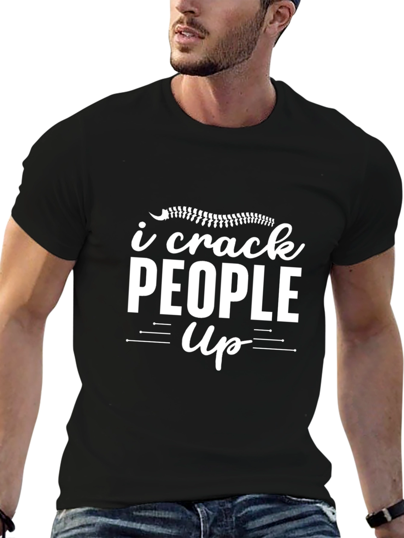 I Crack People Up Black T-Shirt