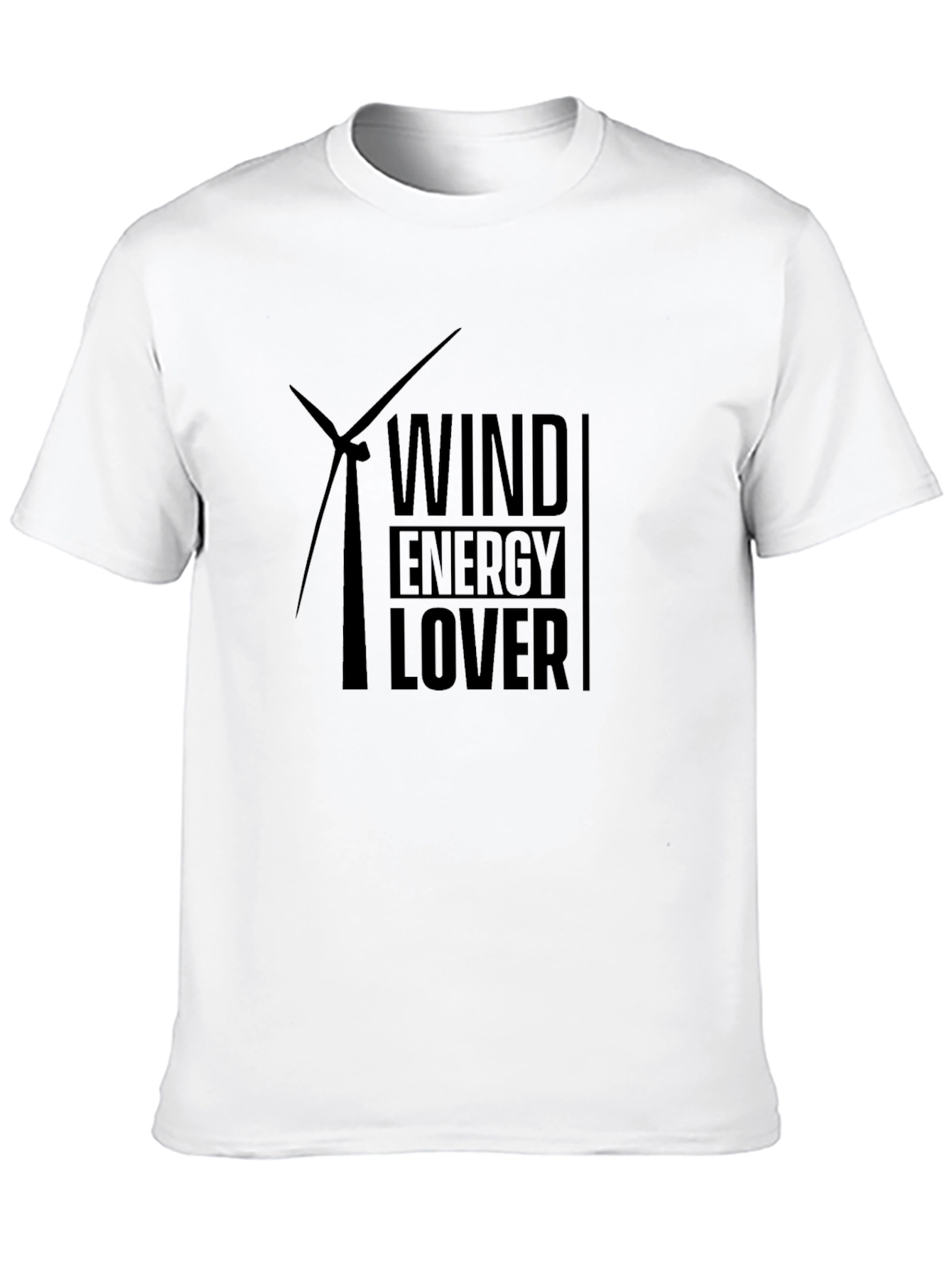 Wind Energy Lover Graphic Tee - Black Cotton T-Shirt