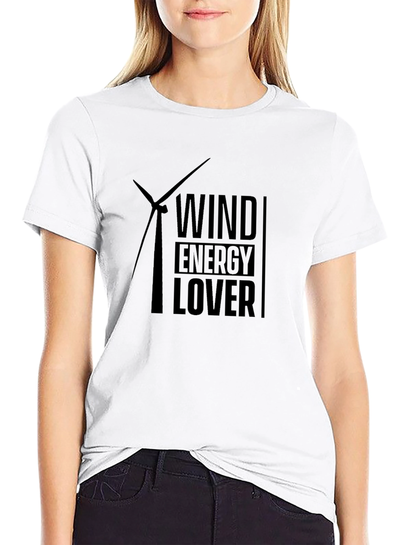 Wind Energy Lover Graphic Tee - Black Cotton T-Shirt
