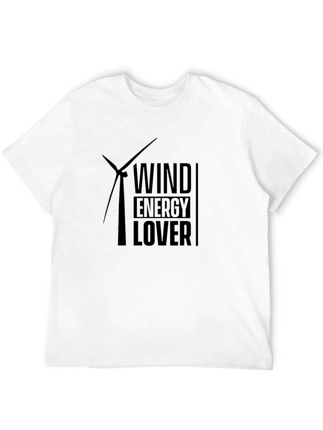 Wind Energy Lover Graphic Tee - Black Cotton T-Shirt