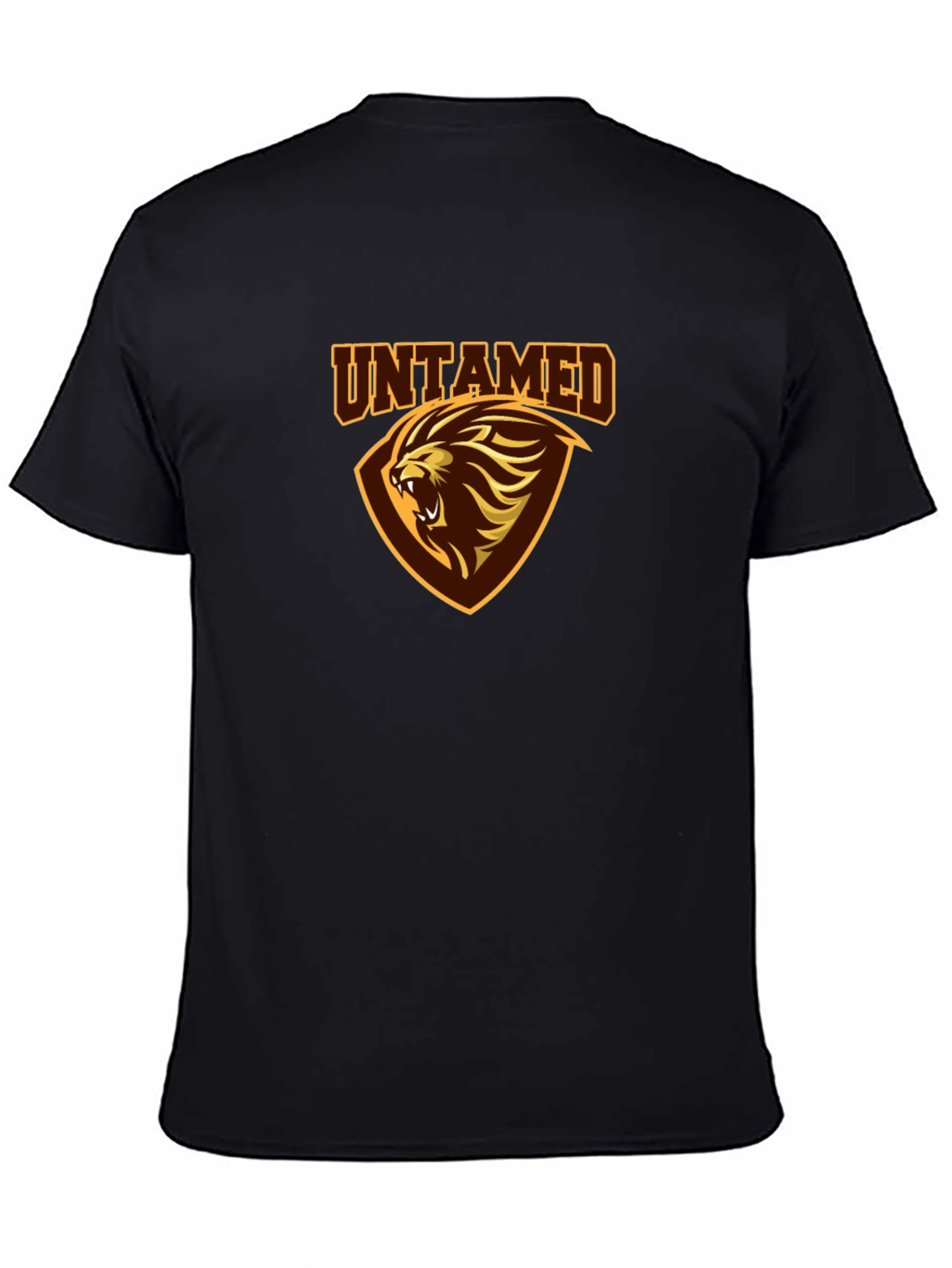 Untamed Lion Graphic Print Black T-Shirt