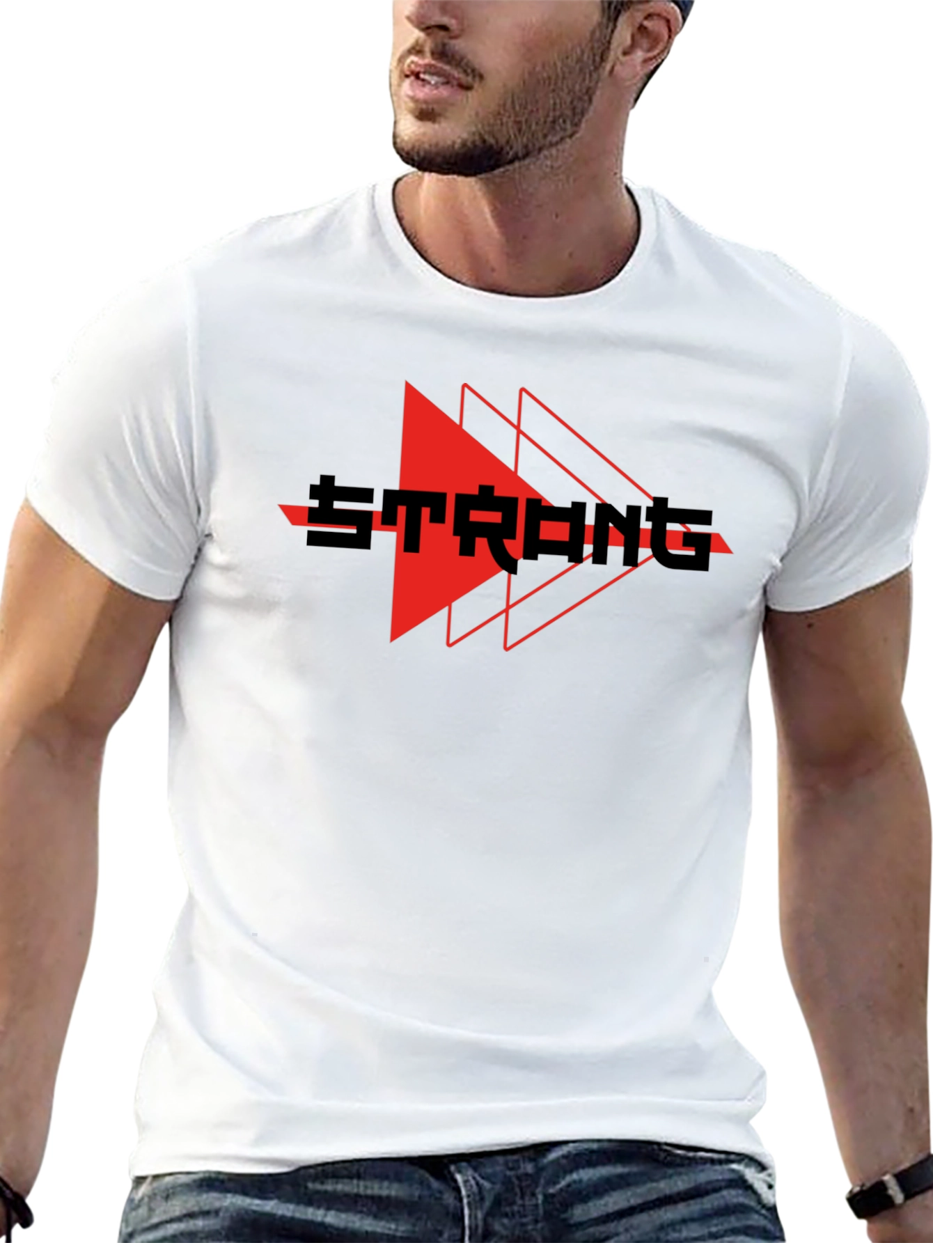 Strong Graphic Print Crew Neck T-Shirt