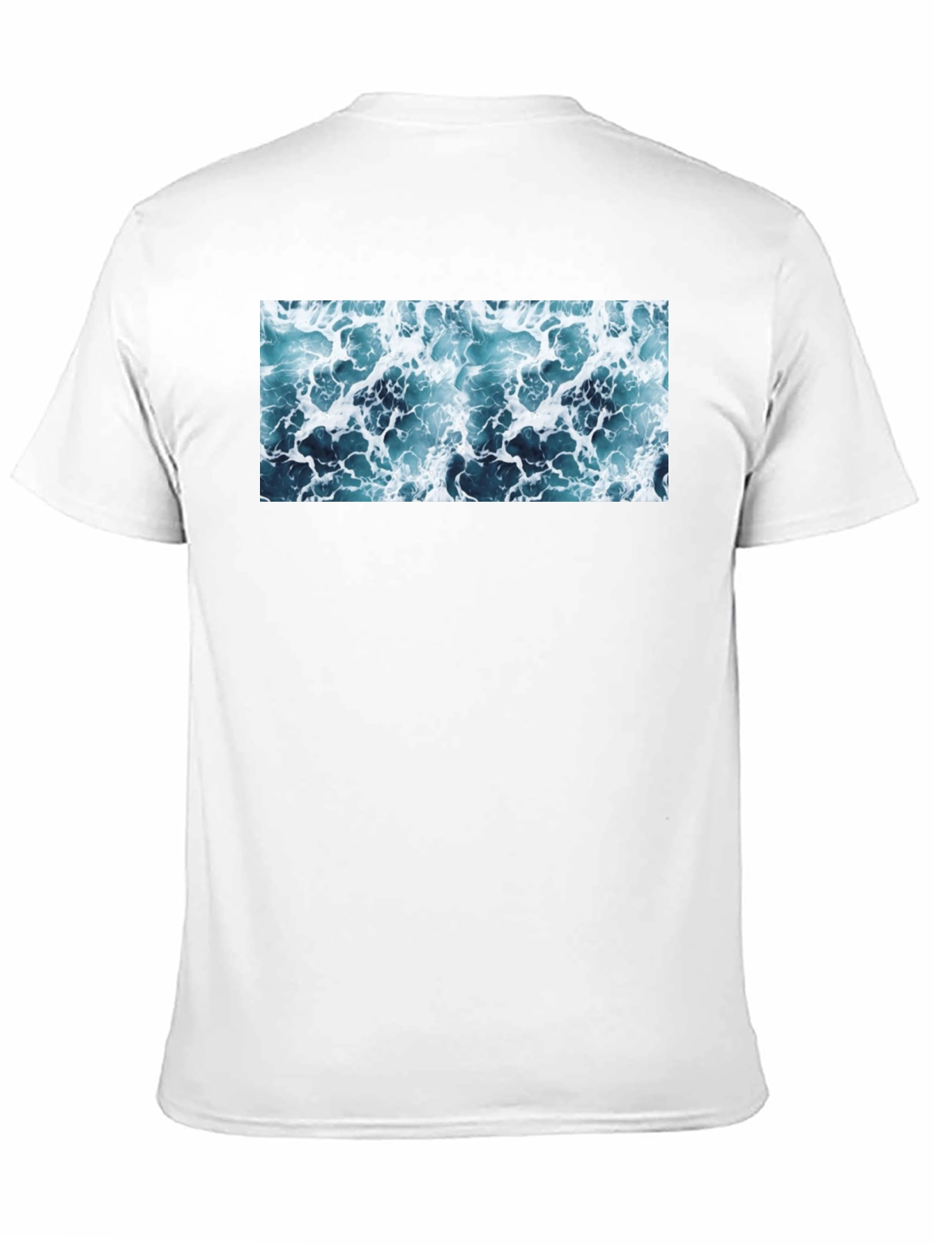 Ocean Wave Print Black T-Shirt