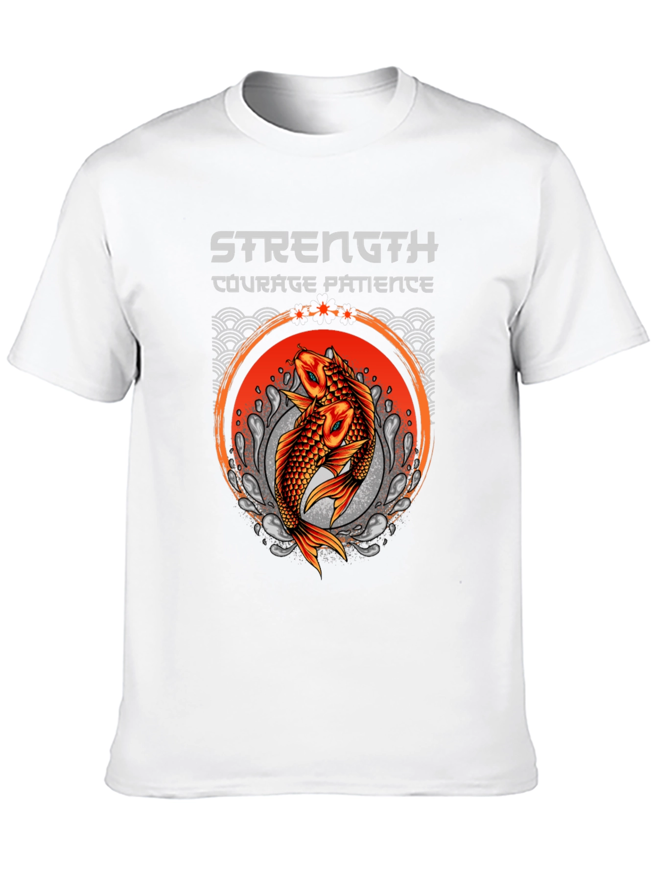Strength Courage Patience Koi Fish T-Shirt
