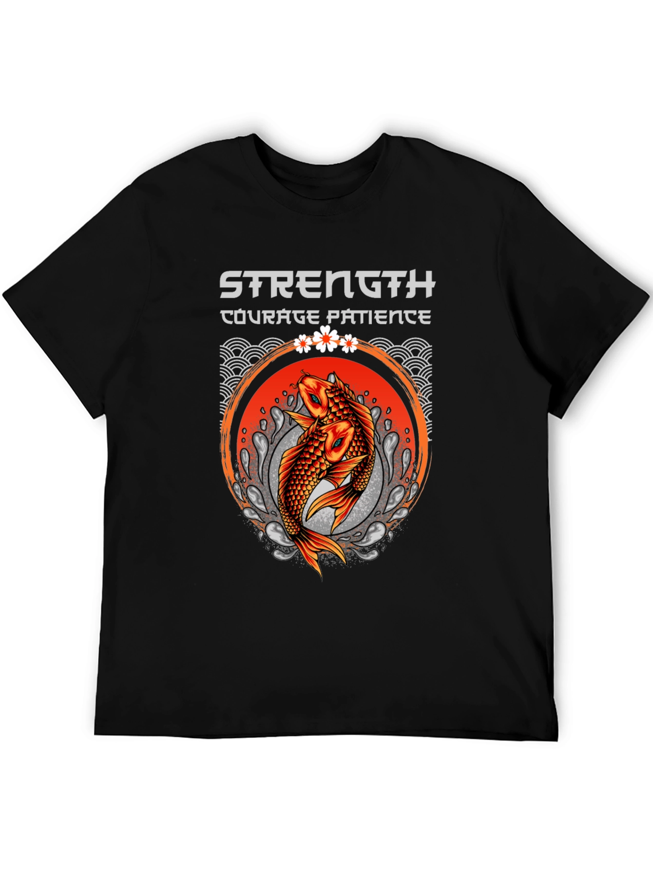 Strength Courage Patience Koi Fish T-Shirt