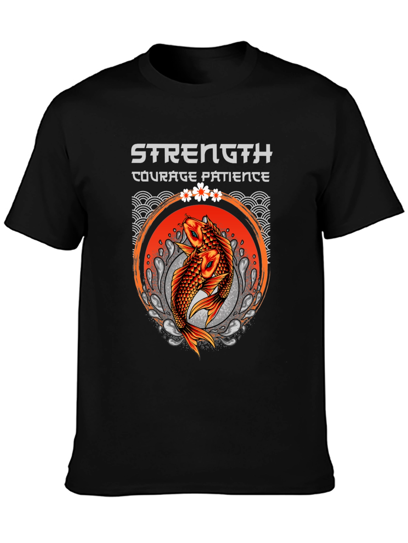 Strength Courage Patience Koi Fish T-Shirt