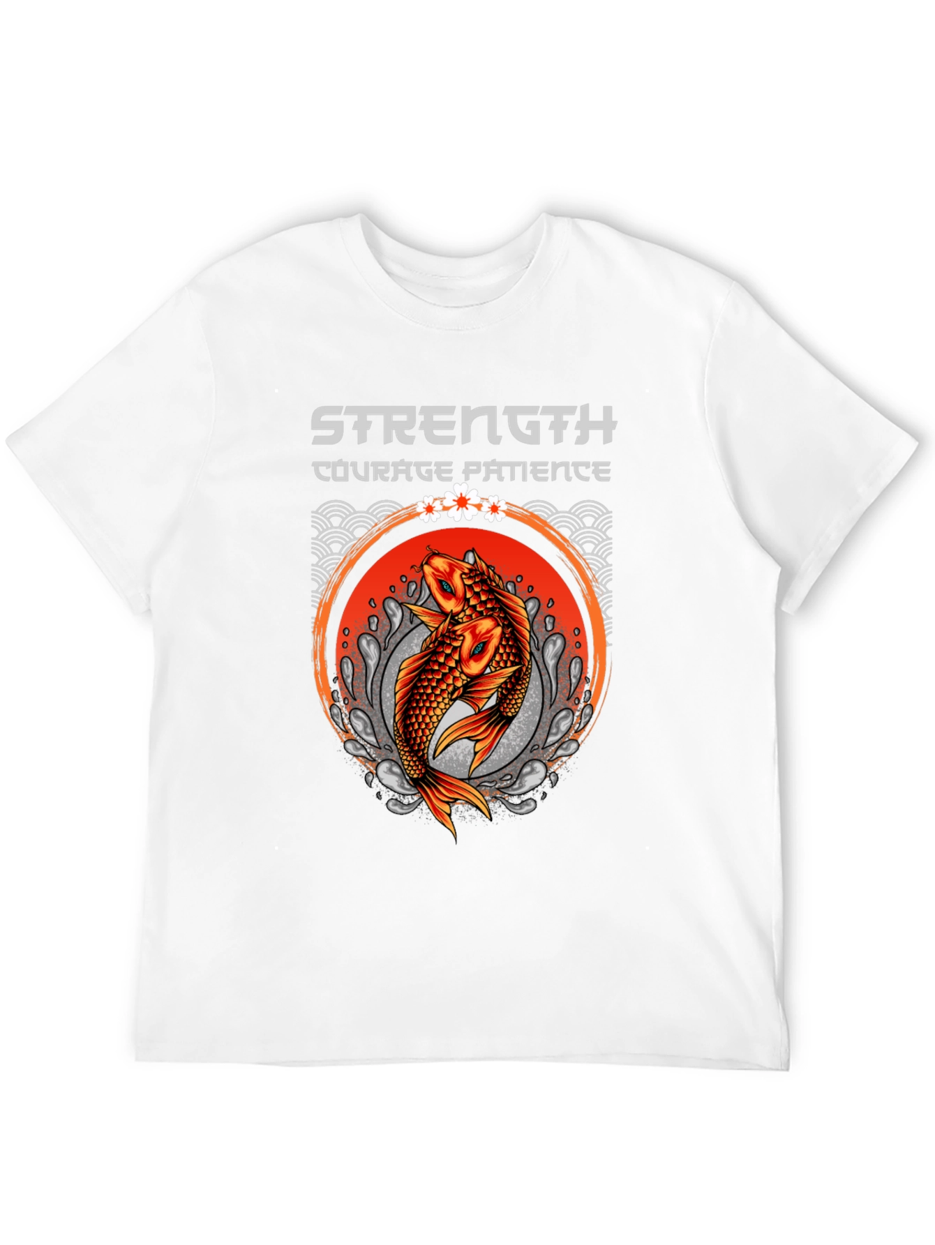 Strength Courage Patience Koi Fish T-Shirt