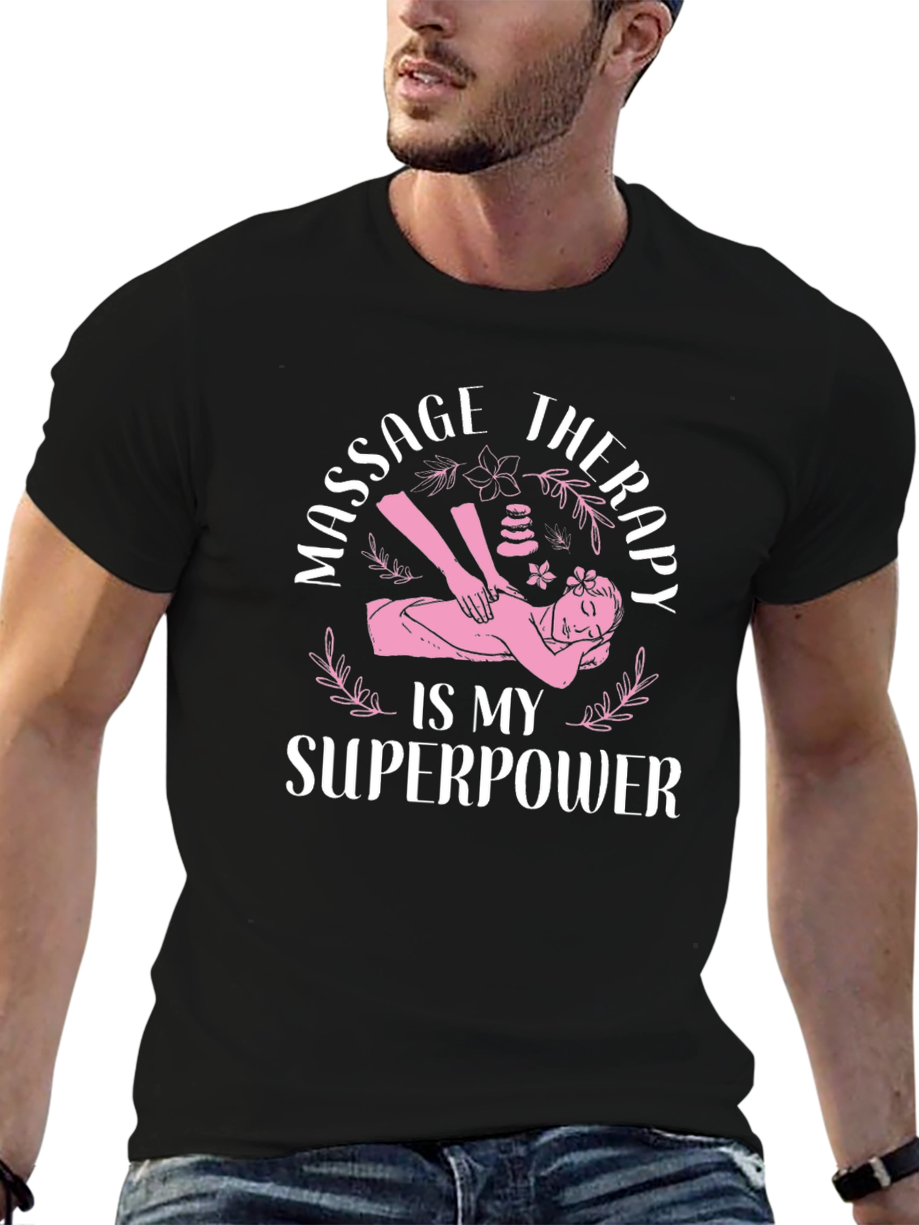 Massage Therapy Superpower Black T-Shirt