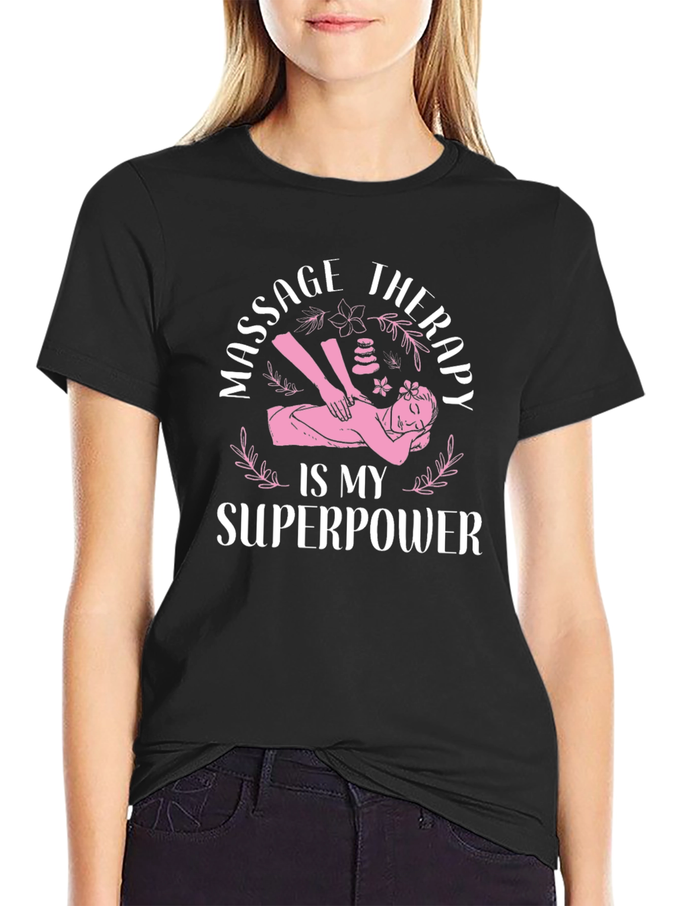Massage Therapy Superpower Black T-Shirt