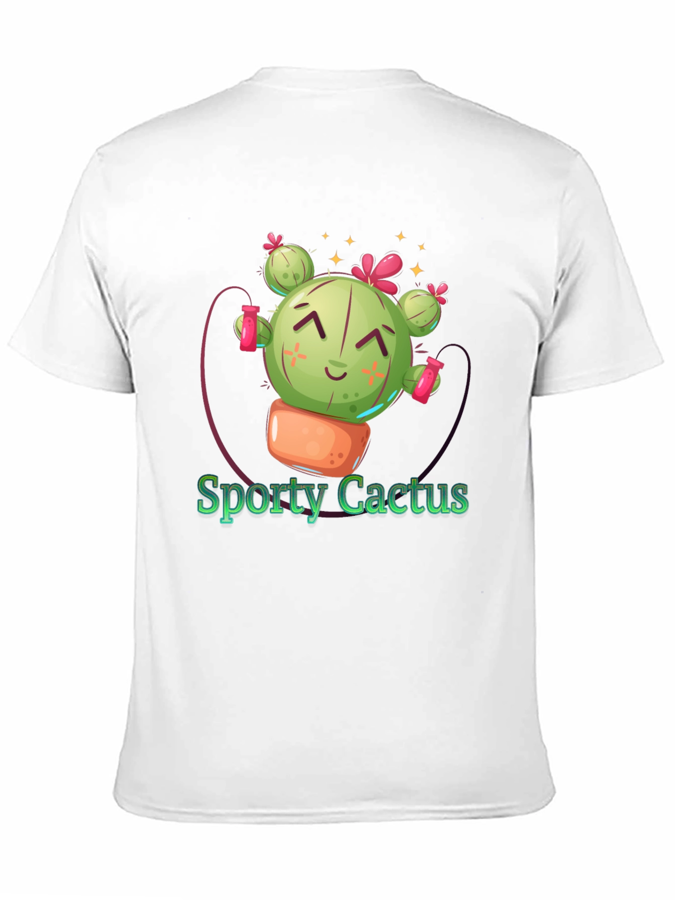 Sporty Cactus Black T-Shirt - Cute Design