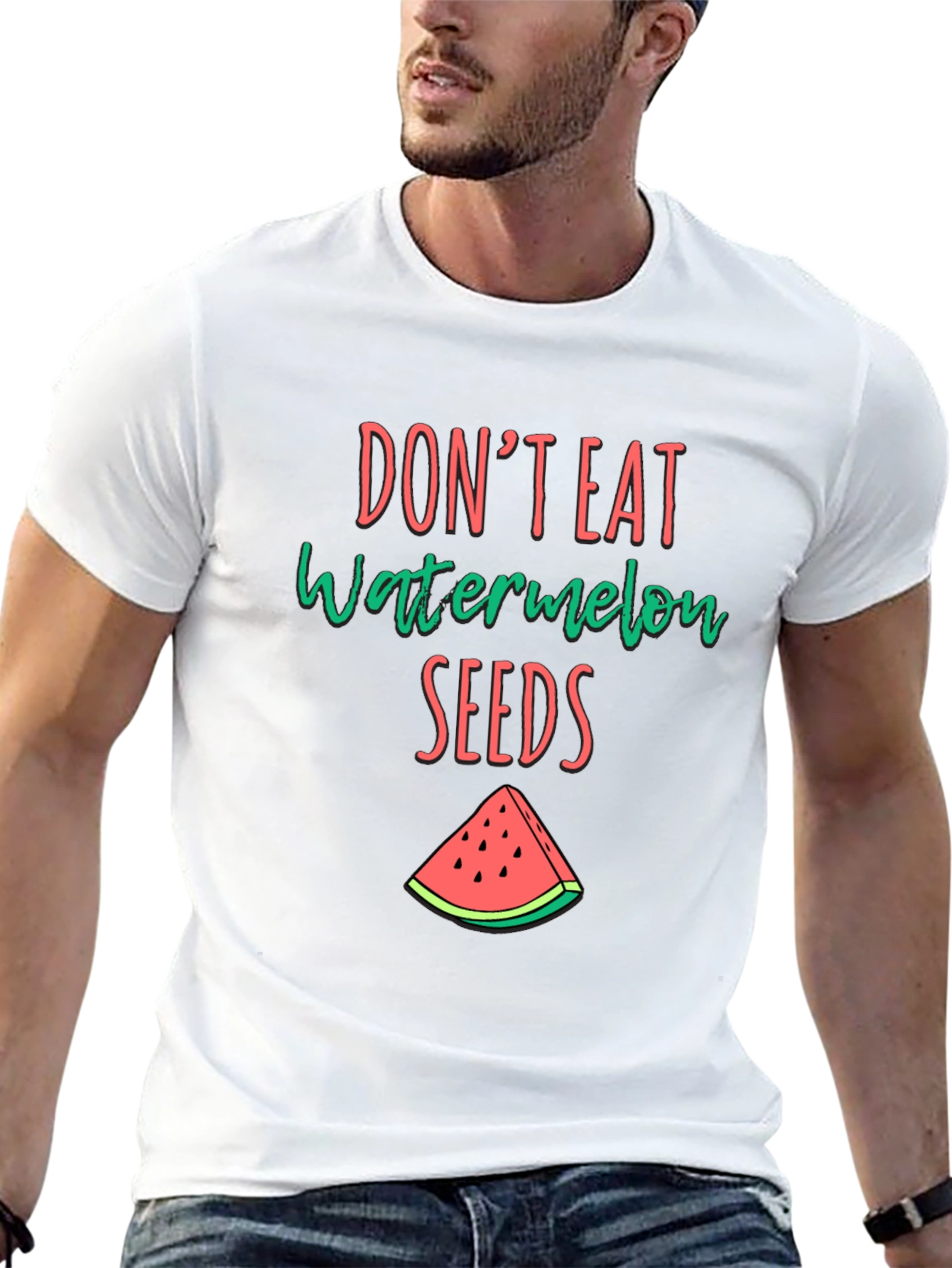 Funny Dont Eat Watermelon Seeds Black T-Shirt