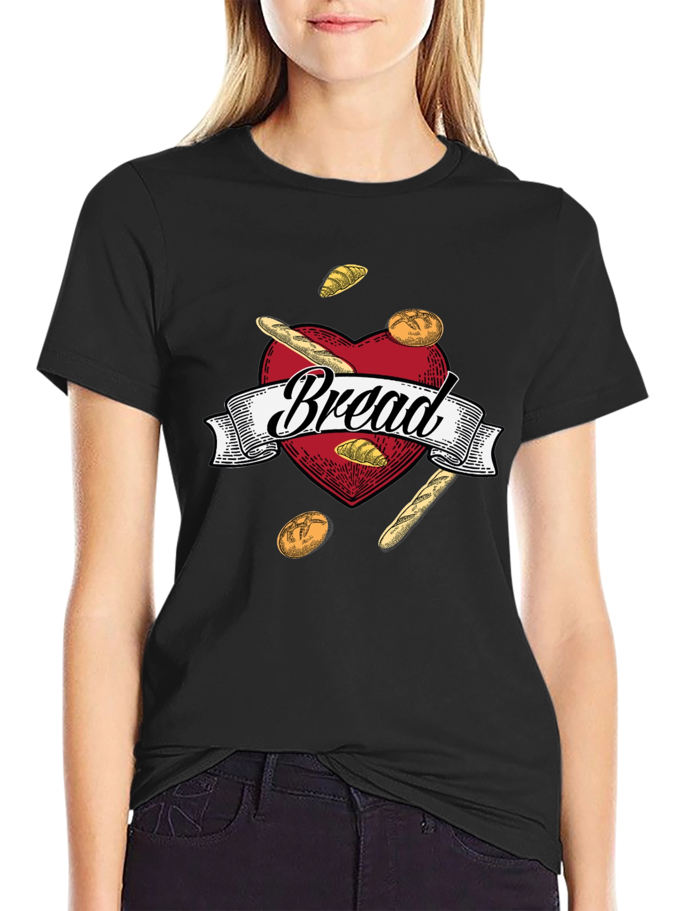 Bread Lovers Heart Graphic T-Shirt