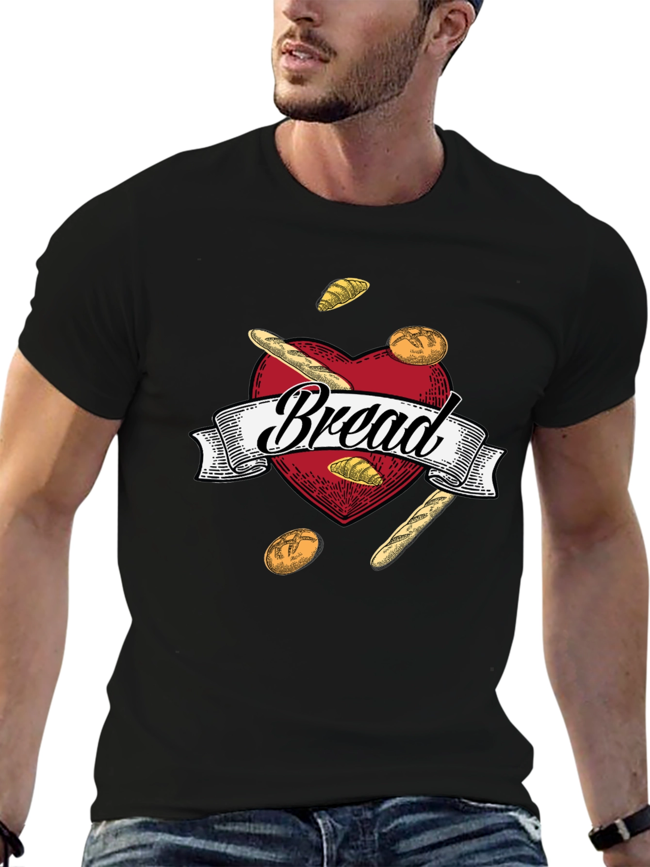 Bread Lovers Heart Graphic T-Shirt