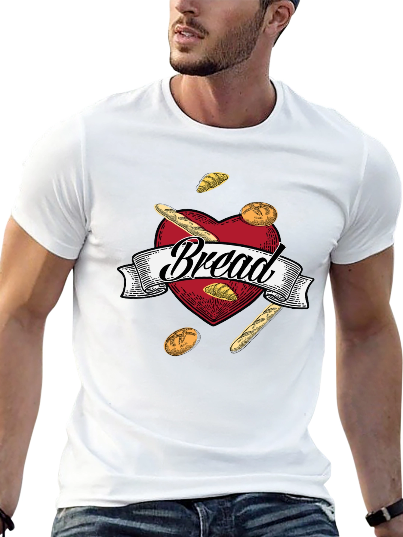 Bread Lovers Heart Graphic T-Shirt