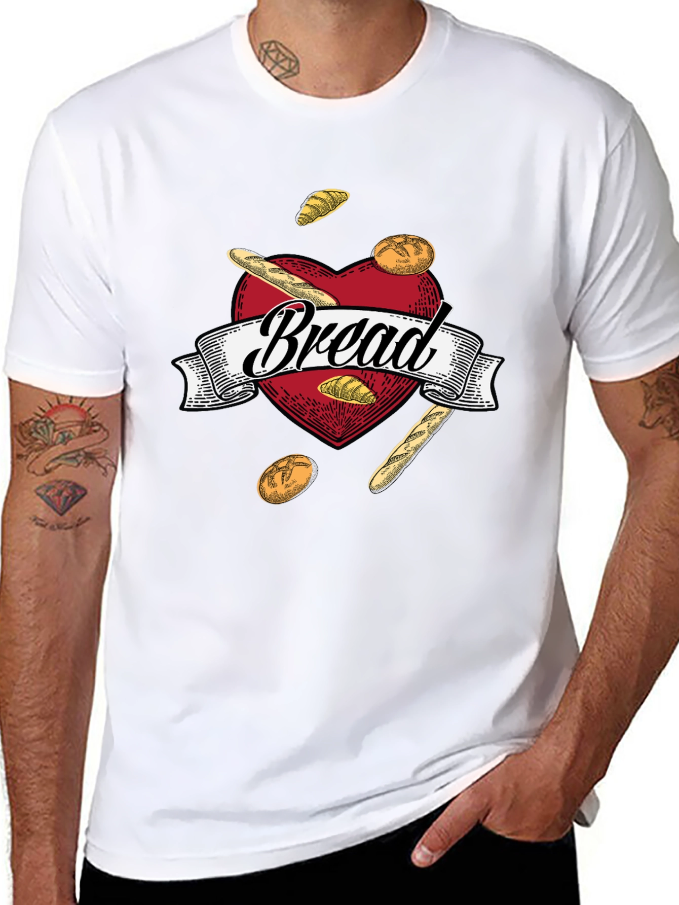 Bread Lovers Heart Graphic T-Shirt