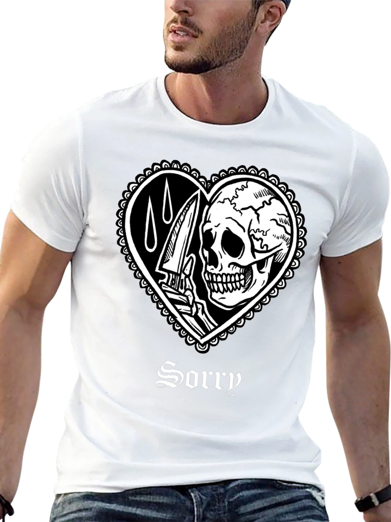 Skull Heart Sorry T-Shirt