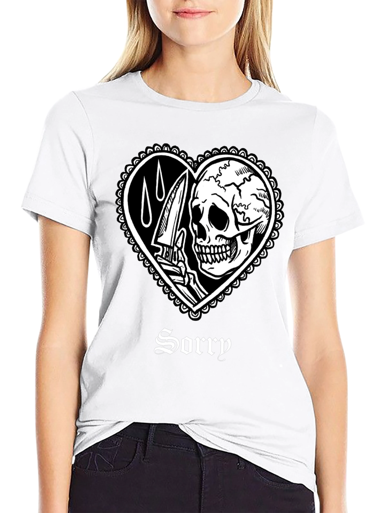 Skull Heart Sorry T-Shirt