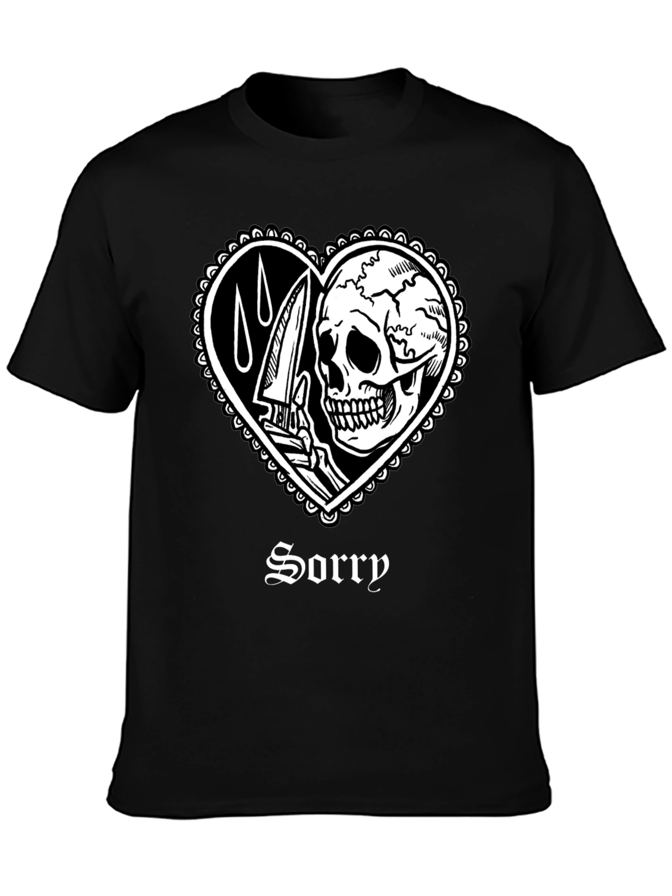 Skull Heart Sorry T-Shirt
