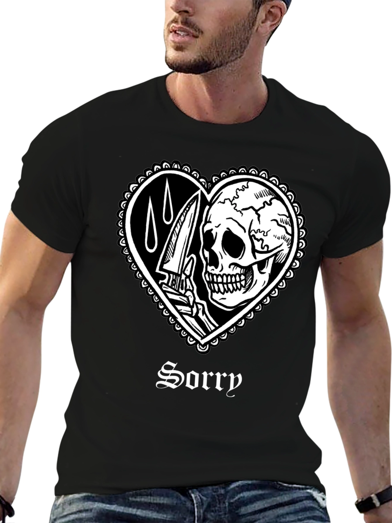 Skull Heart Sorry T-Shirt