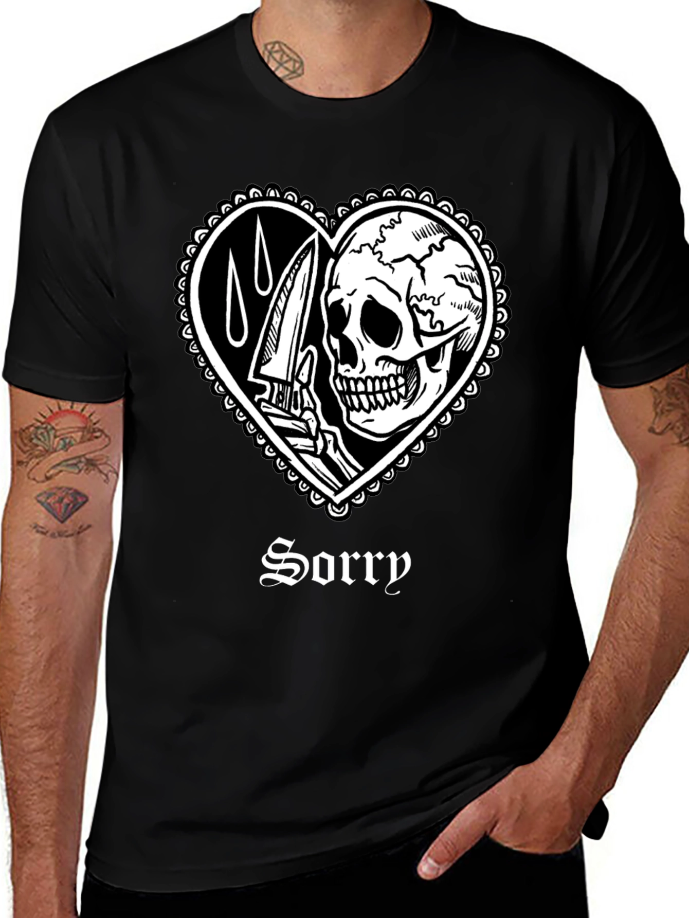 Skull Heart Sorry T-Shirt