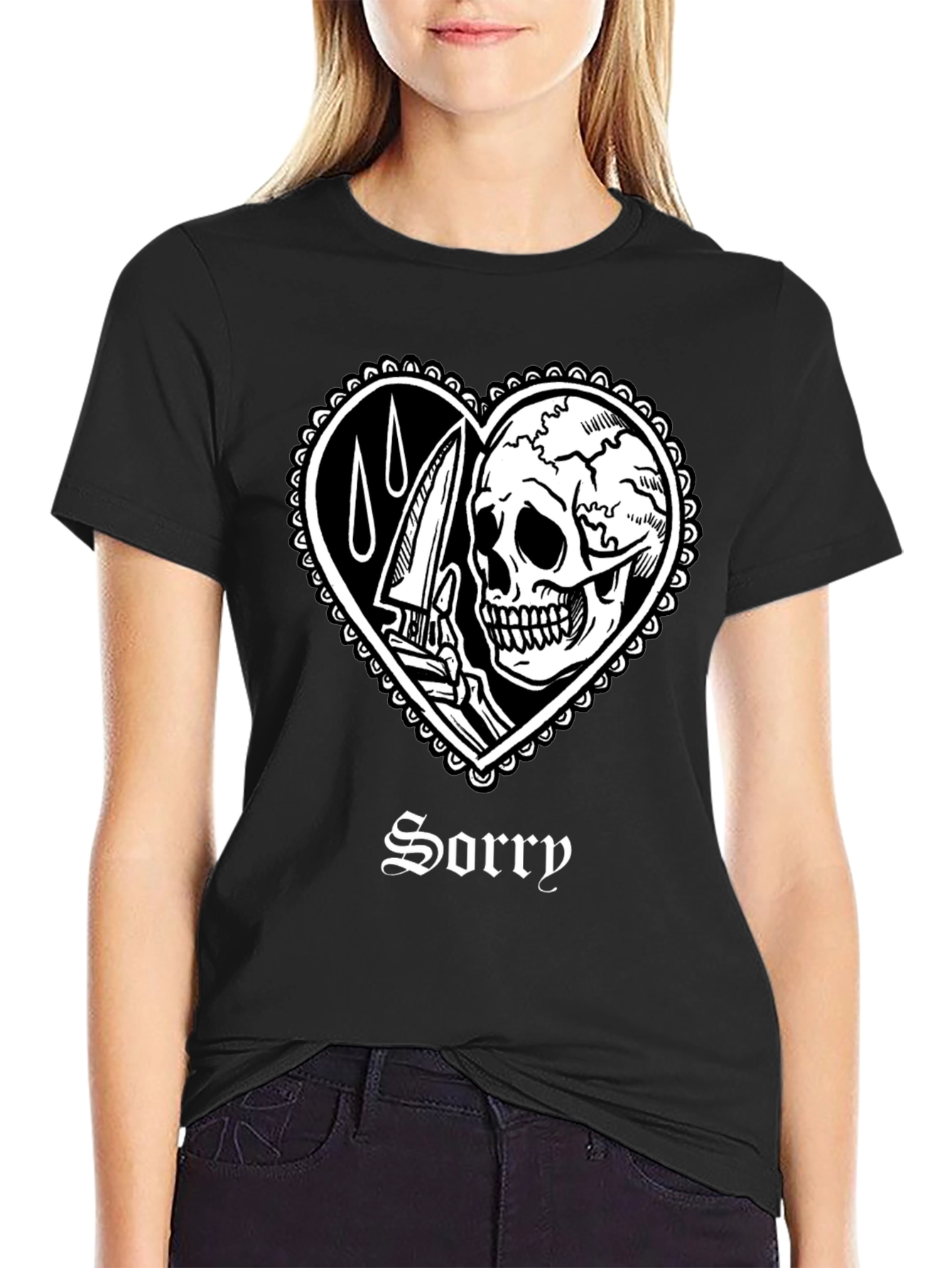 Skull Heart Sorry T-Shirt