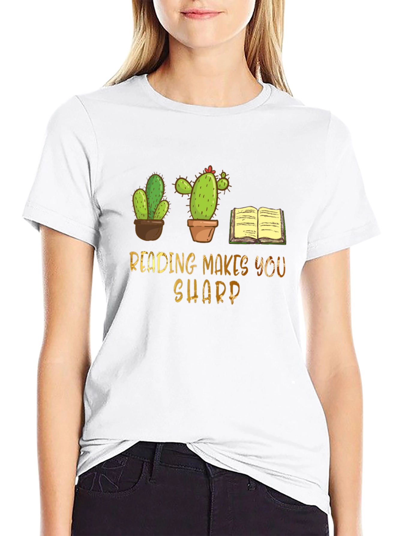 Reading Makes You Sharp T-Shirt Cactus Book Lover
