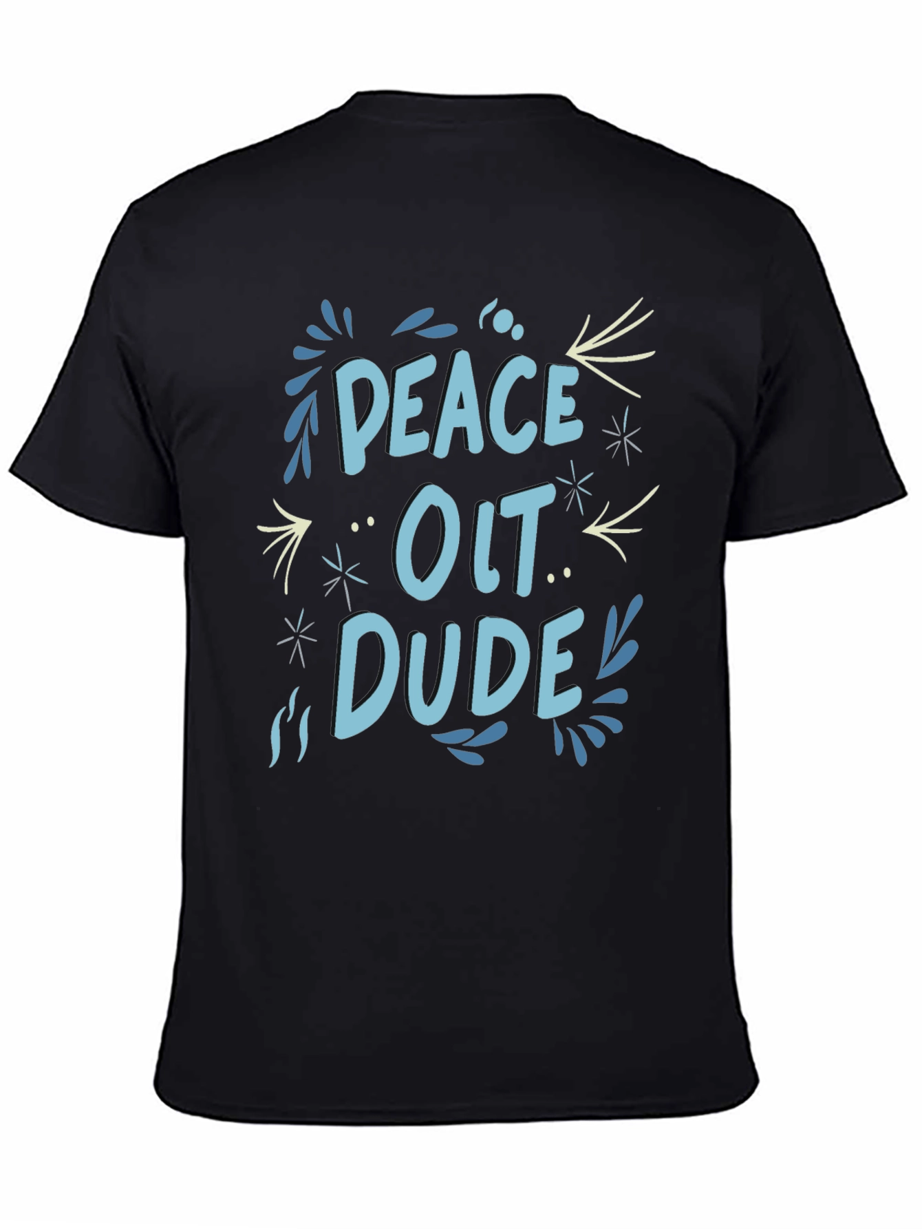 Peace Out Dude Graphic Black T-Shirt