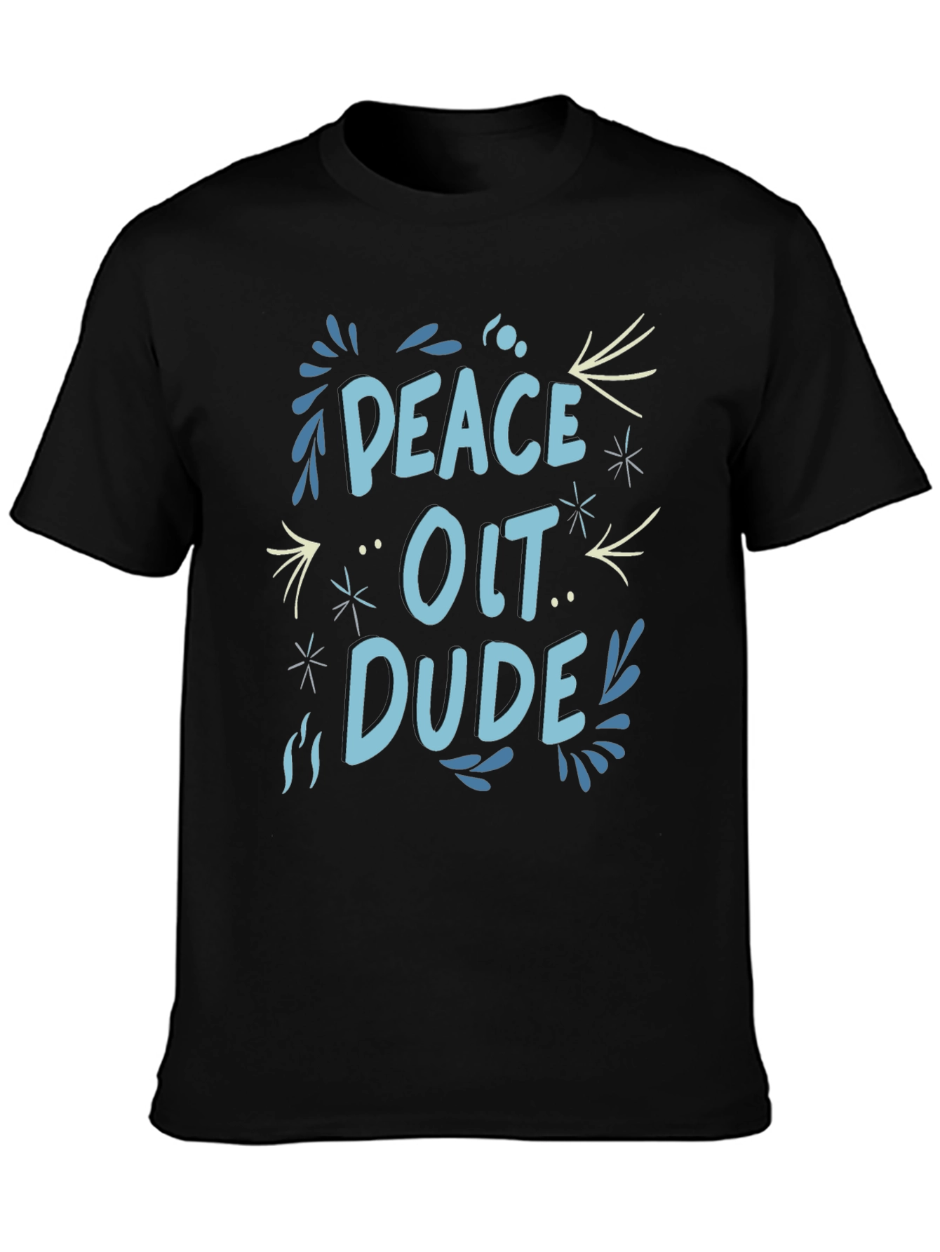 Peace Out Dude Graphic Black T-Shirt