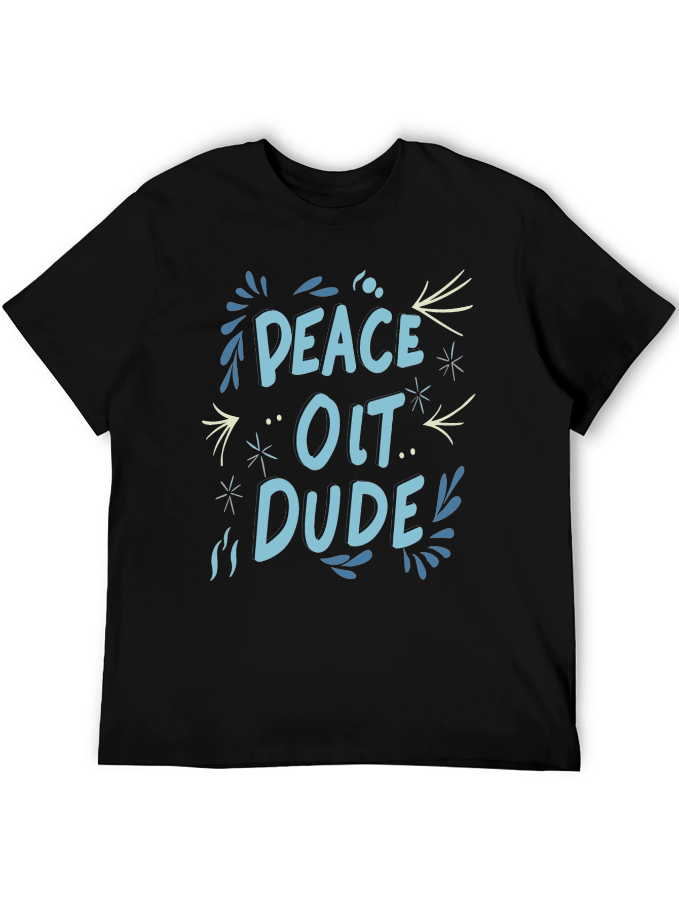 Peace Out Dude Graphic Black T-Shirt