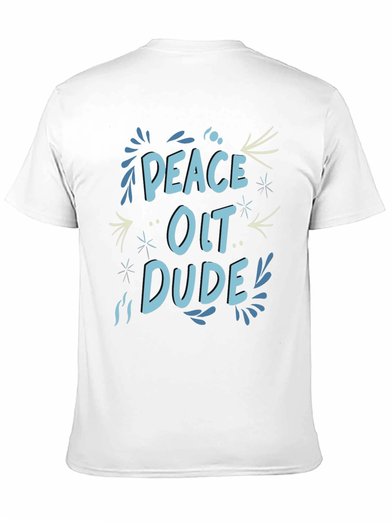 Peace Out Dude Graphic Black T-Shirt