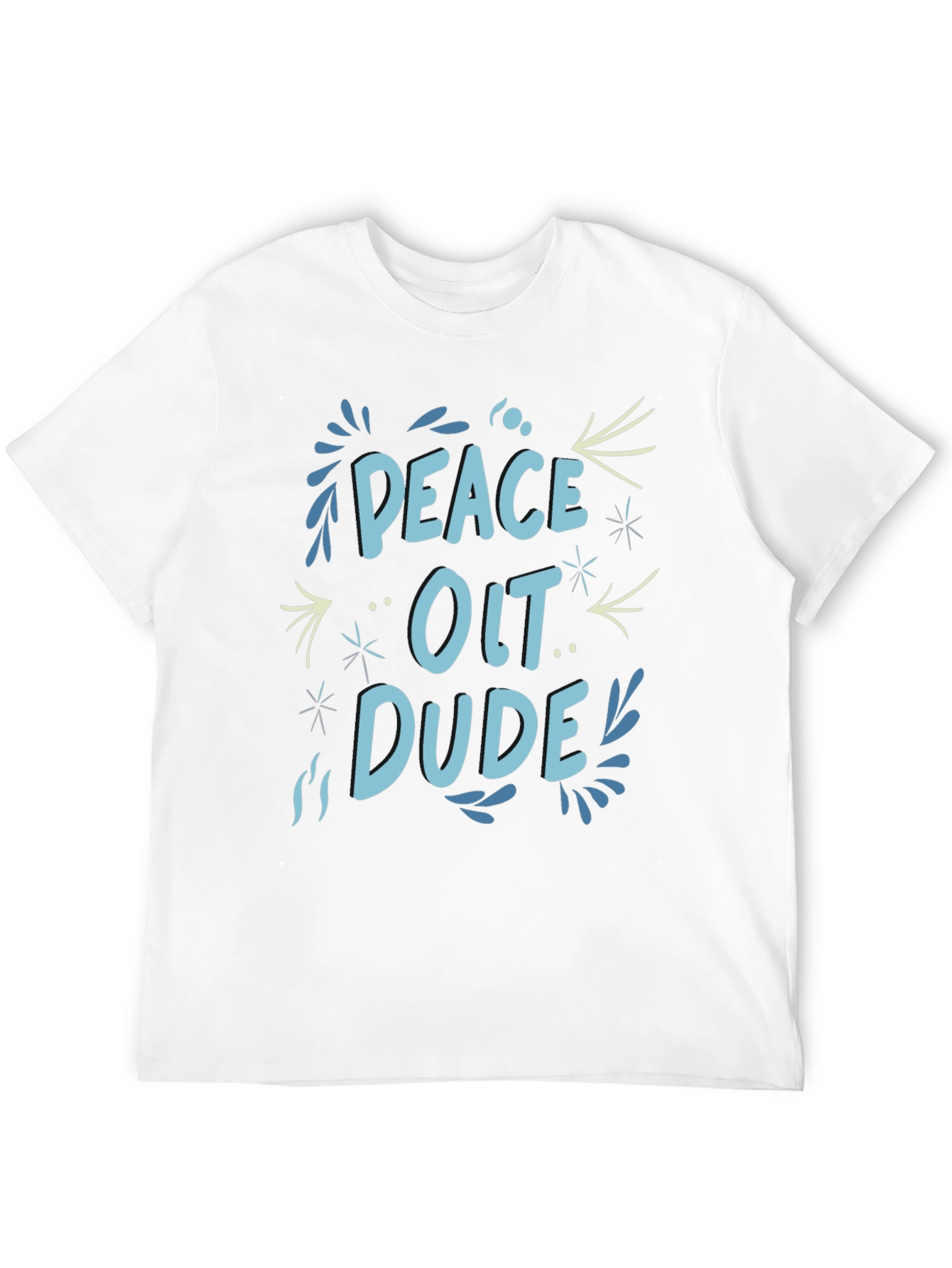 Peace Out Dude Graphic Black T-Shirt