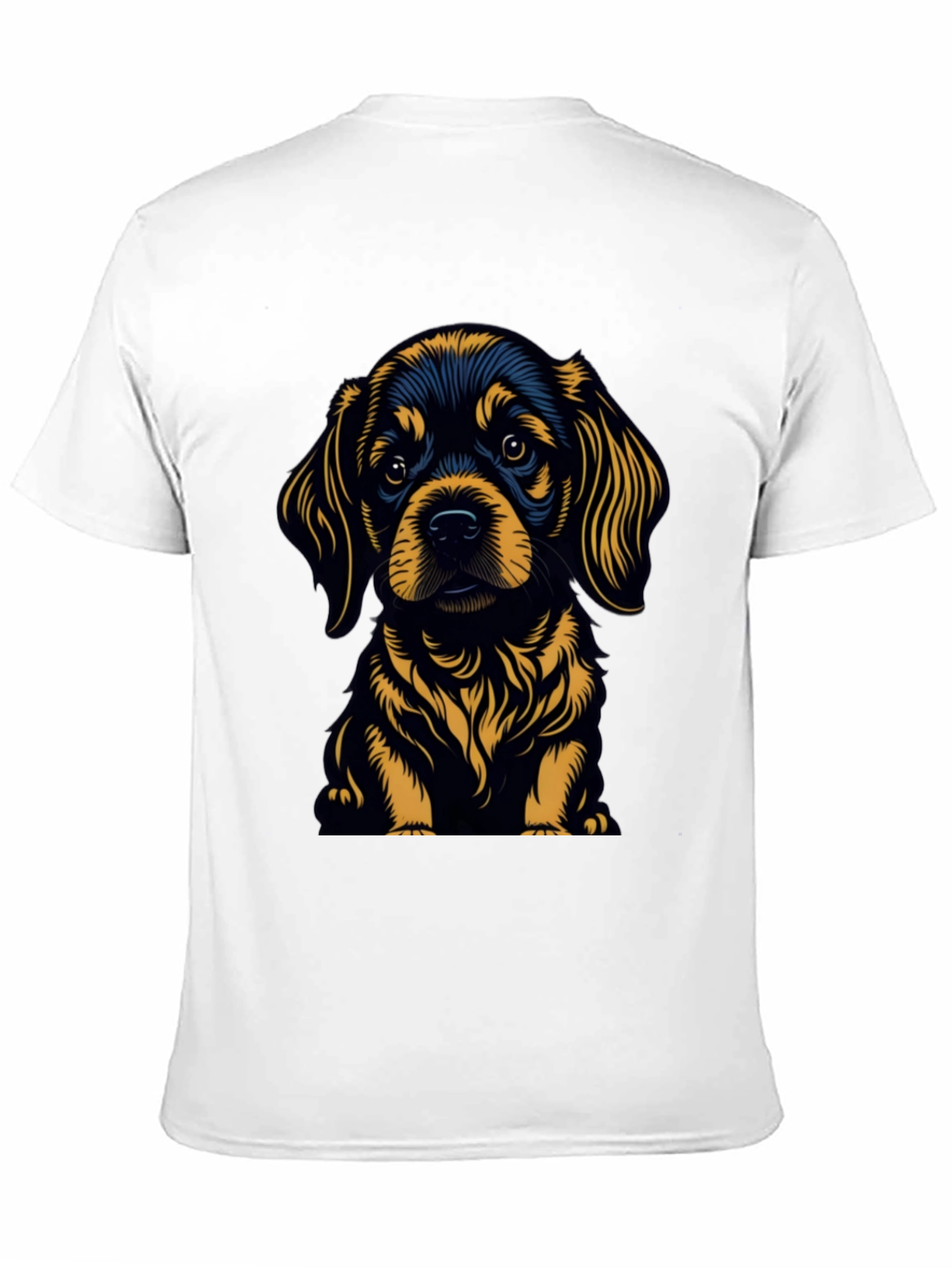 Cute Puppy Graphic Tee - Black Cotton Blend