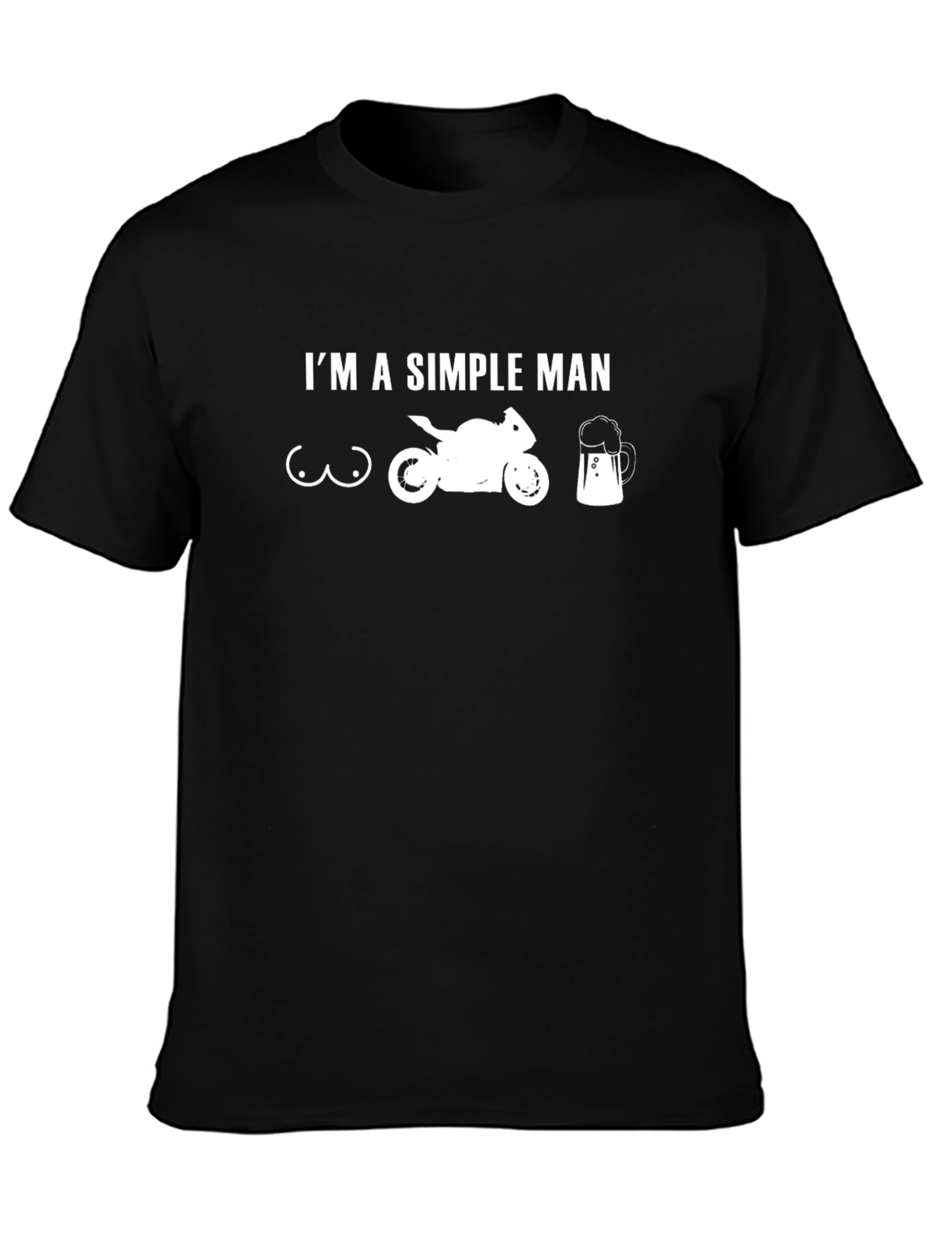 Simple Man T-Shirt - Motorcycle & Beer Design