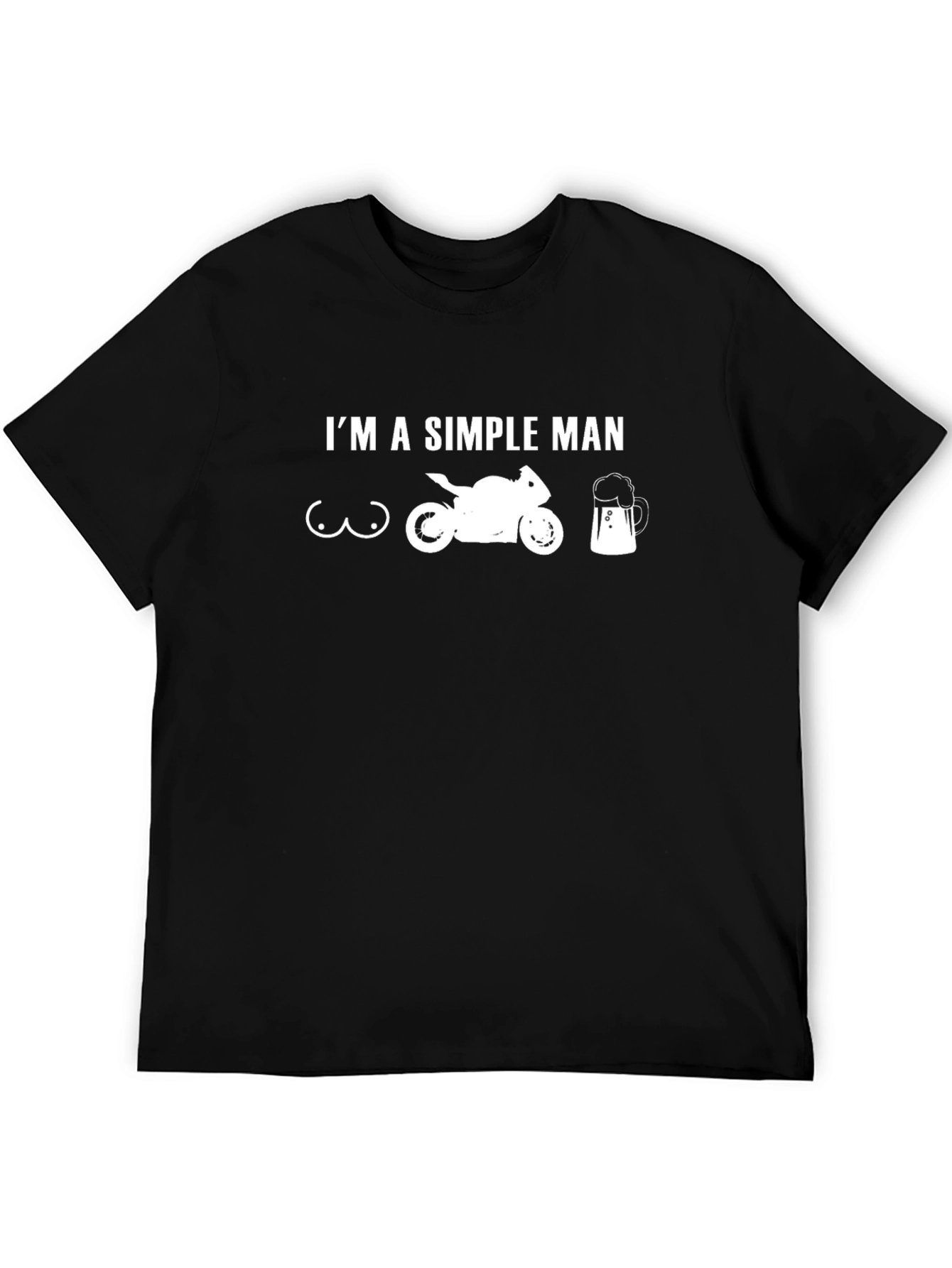 Simple Man T-Shirt - Motorcycle & Beer Design