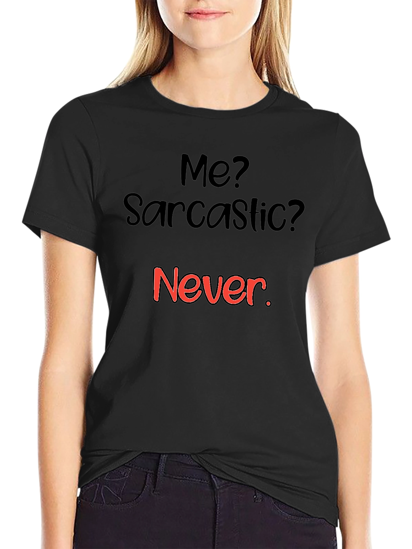Sarcastic Humor Graphic Tee - Black