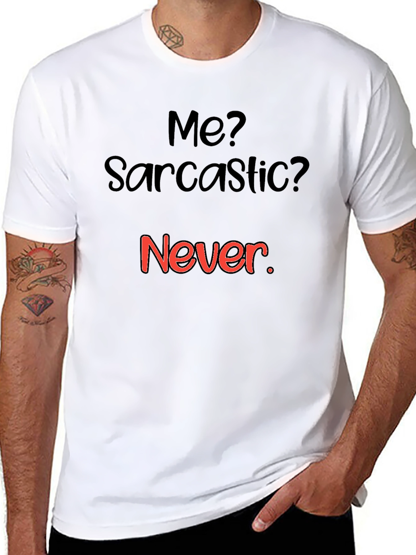 Sarcastic Humor Graphic Tee - Black