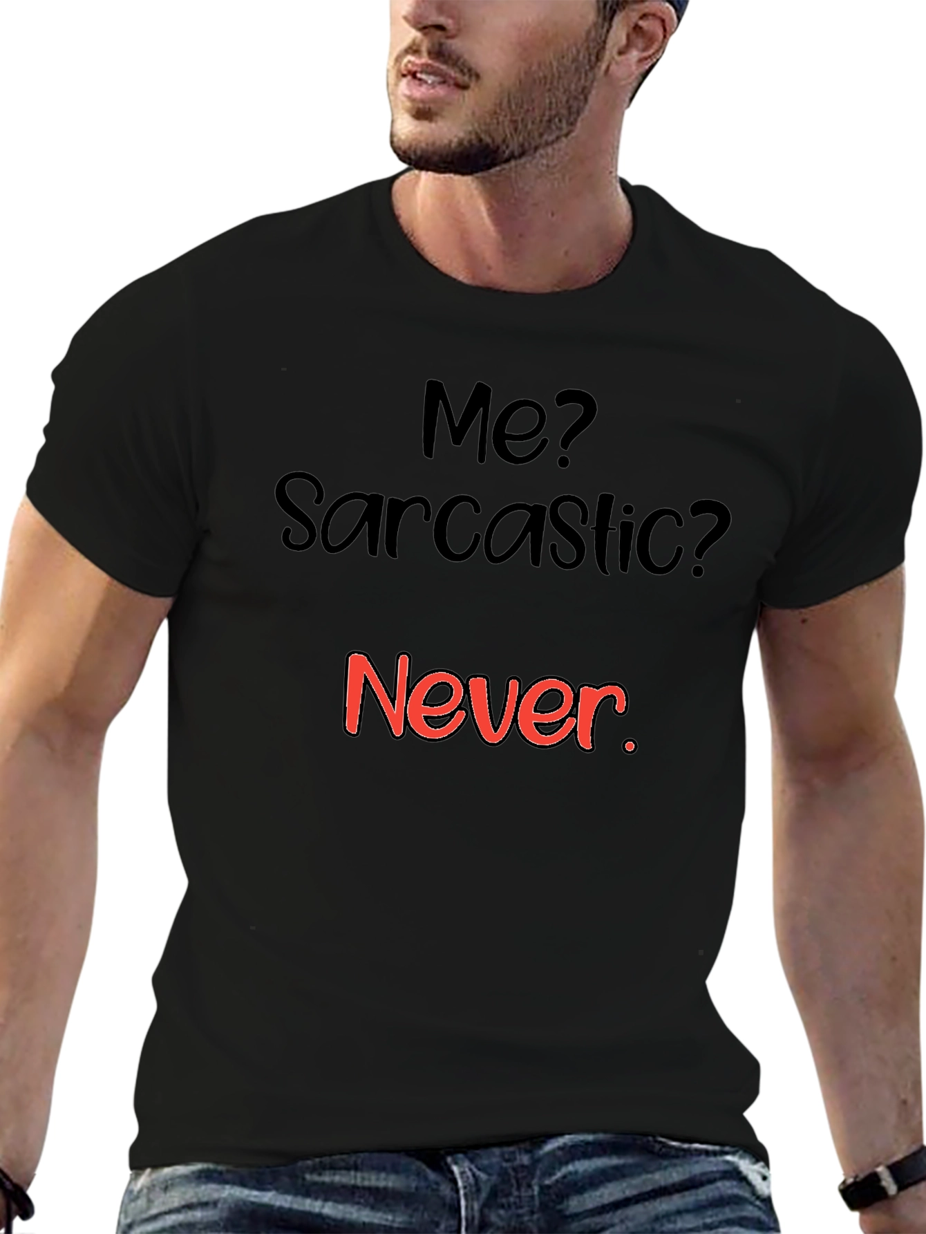 Sarcastic Humor Graphic Tee - Black