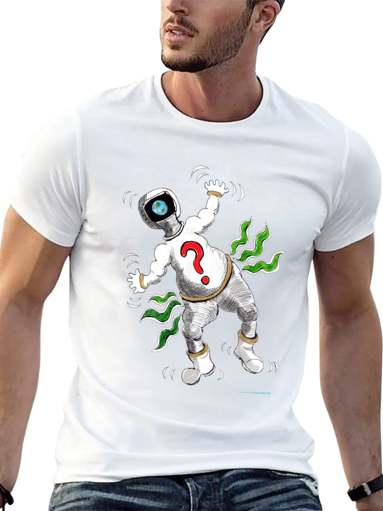 Cosmic Question T-Shirt - Black Cotton Tee