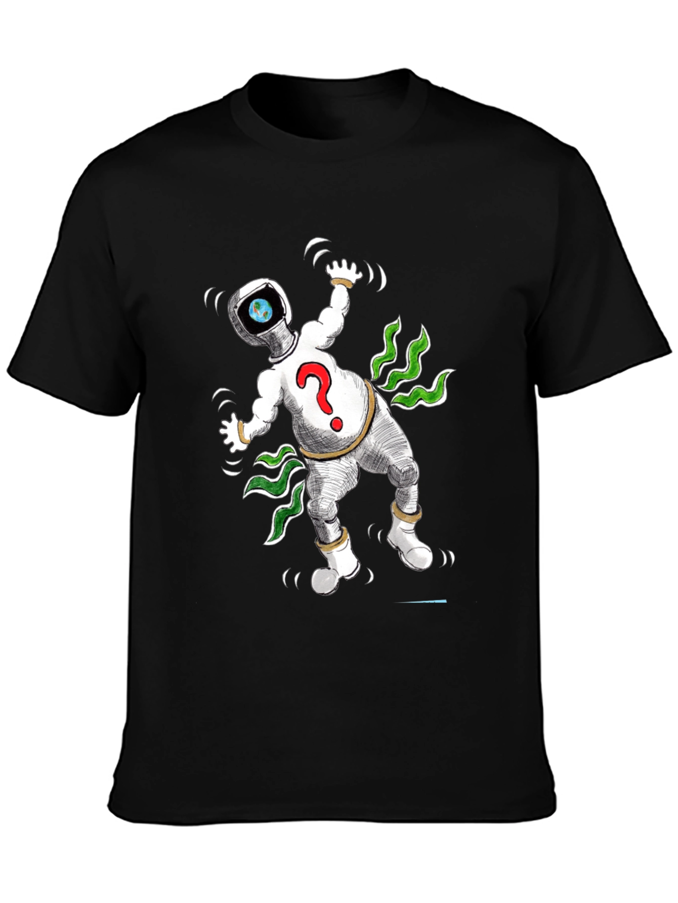 Cosmic Question T-Shirt - Black Cotton Tee