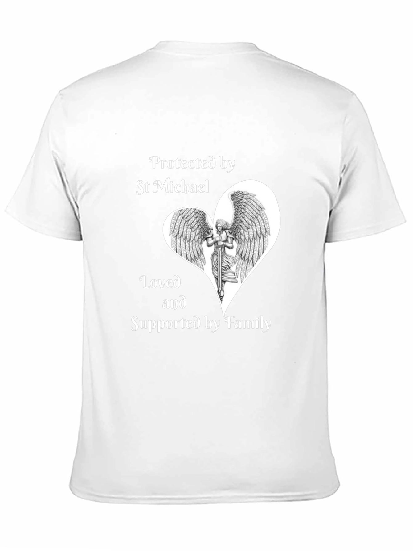 St Michael Protected by Family Black T-Shirt